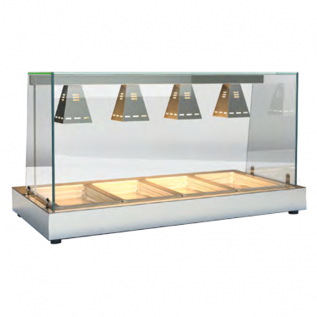 Bufet de banc deschis Bain Marie cu lampi halogene 3xGN1/1 1070x650x750