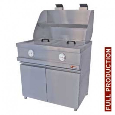 Friteuza 13L+13l cuva rotunda cu panou de control analogic mika/2-mc
