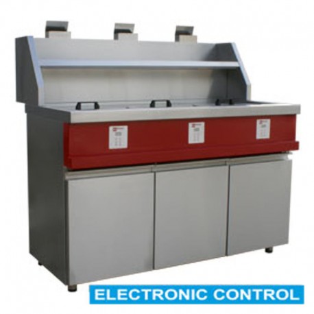 Friteuza 13+13+13L cuva rotunda cu panou de control digital mika/3-elx