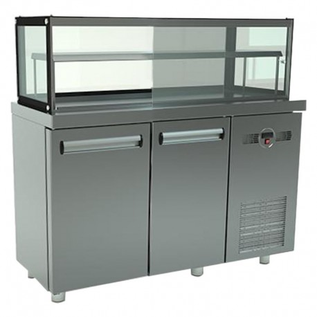 Masa cu vitrina calda Panini 2 usi 1070x700x1300 psh10770dis