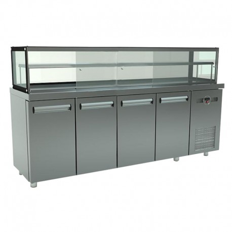 Masa cu vitrina calda Panini 4 usi 1730x700x1300 psh17370dis