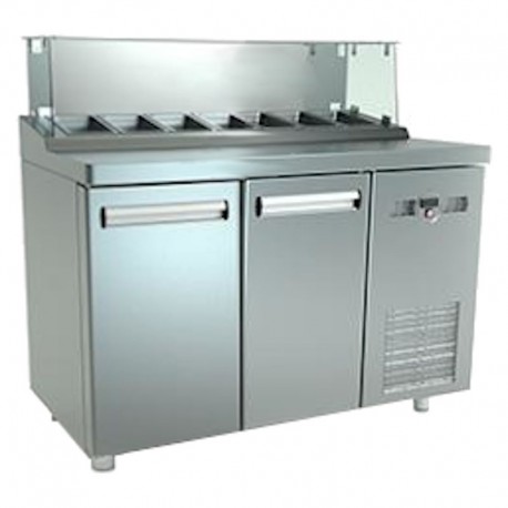 Masa refrigerare cu vitrina - Salateda 2 usi 1350x700x1260