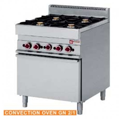 Masina de gatit pe gaz 4 focuri cu cuptor convectie G65/4BFEV7