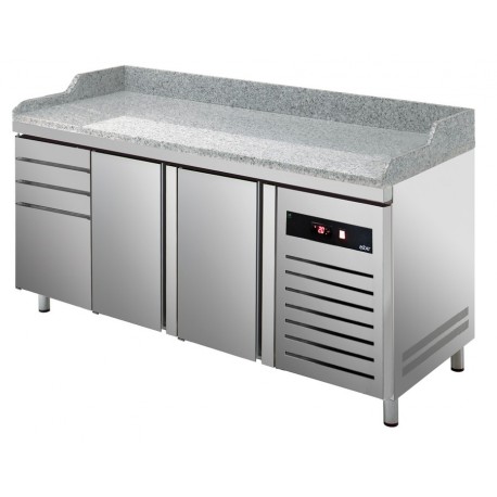 Masa frigorifica refrigerare pentru pizza cu 2 usi si 4 sertare Green Line GTP-8-200-24