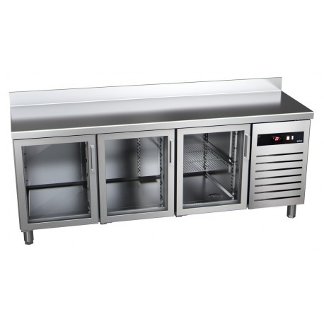 Masa frigorifica refrigerare cu 3 usi de sticla Green Line GTP-7-180-30 GLASS