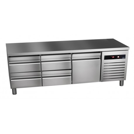 Masa frigorifica refrigerare cu 1 usa si 4 sertare Green Line GTPB-180-05