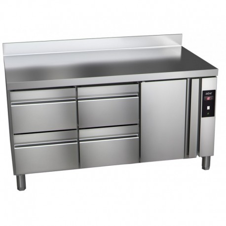 Masa frigorifica refrigerare remote cu 1 usa si 4 sertare Green Line GTP-7-147-14