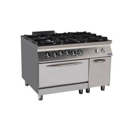 Masina de gatit cu 6 focuri si cuptor pe gaz PSPP-L 120/70