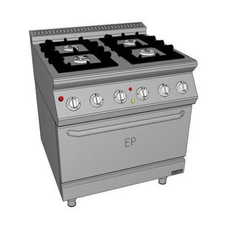 Masina de gatit cu 4 focuri si cuptor electric PSEP-O 80/70