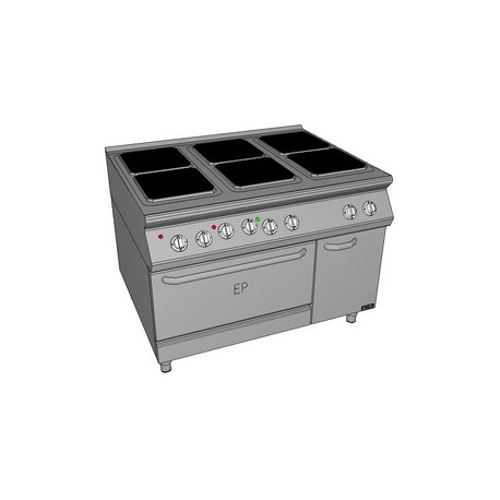 Masina de gatit electrica cu 6 plite si cuptor ESEP 120/90