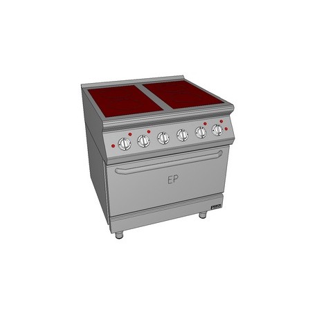 Plita electrica din vitroceramica cu 4 zone de gatit si cuptor SSKEP 80/70
