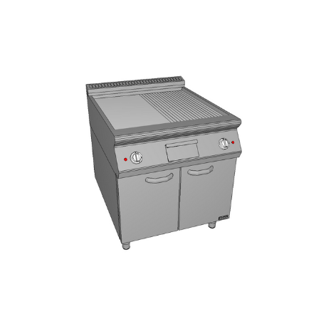 Gratar electric cromat ½ neted si ½ striat ERZ-1/2R 80/90