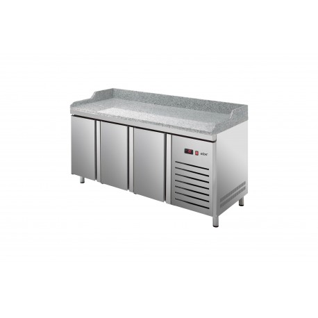 Masa frigorifica de pizza cu plat de Granit 800 MM (400X600) cu 3 usi ETP-8-200-30 HC GR