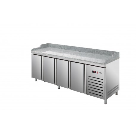Masa frigorifica de pizza cu plat de Granit 800 MM (400X600) cu 4 usi ETP-8-250-40 HC GR