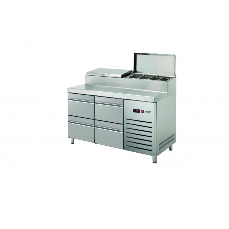Masa frigorifica cu saladeta incorporata 700 MM GN 1/1 cu 4 sertare ETPZ-135-04 HC