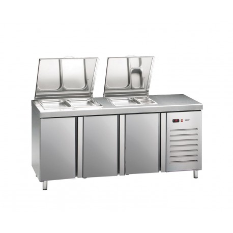 Masa frigorifica refrigerare de salata 700 MM cu saladeta incorporata cu 3 usi GN 1/1 ETS-180 HC