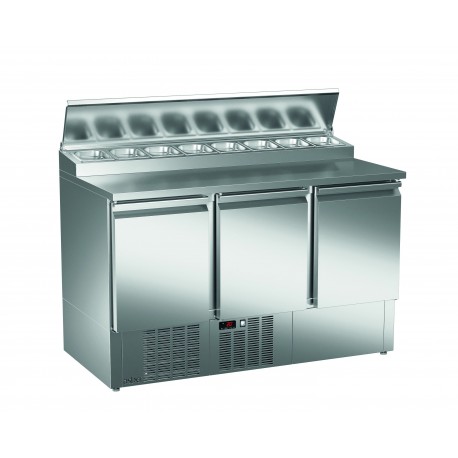 Masa de lucru frigorifica cu saladeta incorporate cu 3 usi ETPZ-140